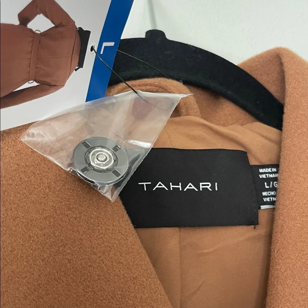 TAHARI|Women's Tan Camel Belted Coat|Large|NWT - Picture 6 of 8
